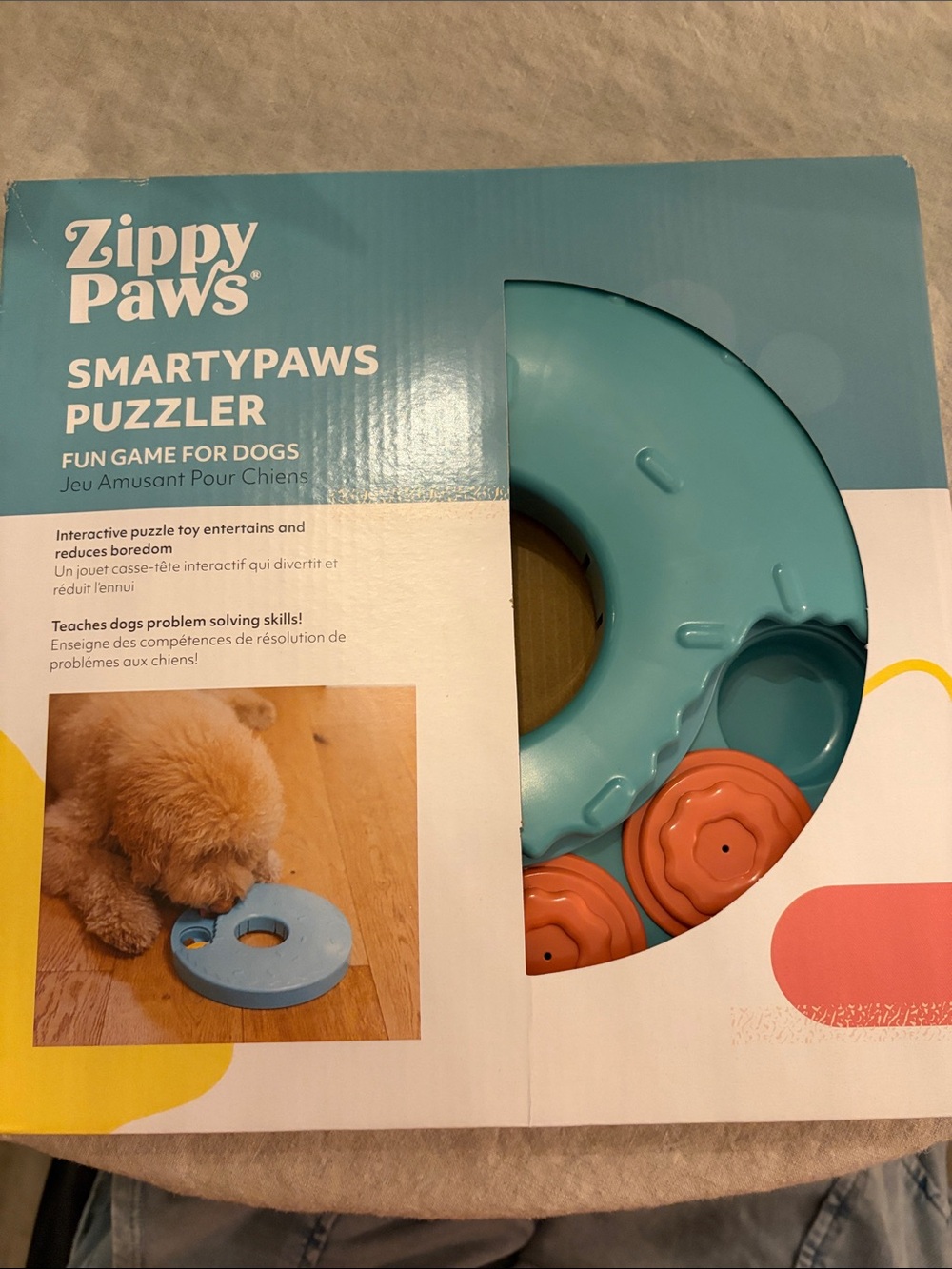 Zippy Paws Smartypaws Puzzler Dog Toy - Teal with Coral Accents